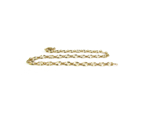 Sunburst Anklet | Reflective Textured Chain Anklet in Gold Filled or Sterling Silver